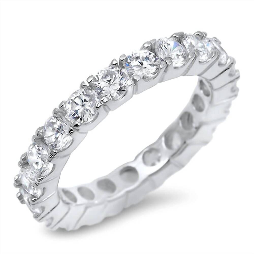 NEW STARLETTE women's kayla eternity ring in silver